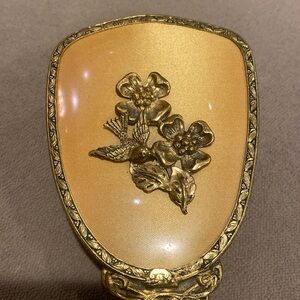 Vintage brush with gold birds & flowers beautiful intricate designed handle